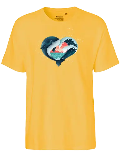 Ocean Love - love, liebe, art, illustration, wal, whale, nature, natur, freedom, meer, ocean, sea, ozean - Fairtrade T-Shirt