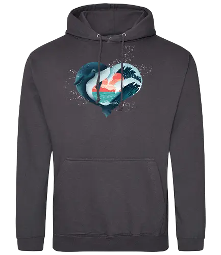 Ocean Love - love, liebe, art, illustration, wal, whale, nature, natur, freedom, meer, ocean, sea, ozean - Standard Hoodie
