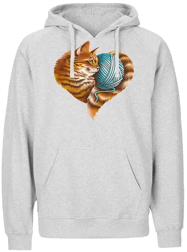 Cat Love - love, liebe, art, illustration, cat, katze, nature, natur, freedom - Fairtrade Hoodie