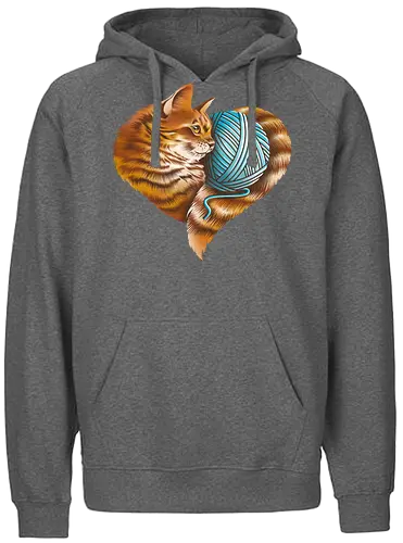 Cat Love - love, liebe, art, illustration, cat, katze, nature, natur, freedom - Fairtrade Hoodie