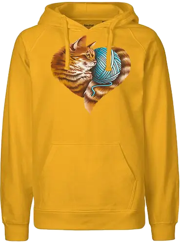 Cat Love - love, liebe, art, illustration, cat, katze, nature, natur, freedom - Fairtrade Hoodie