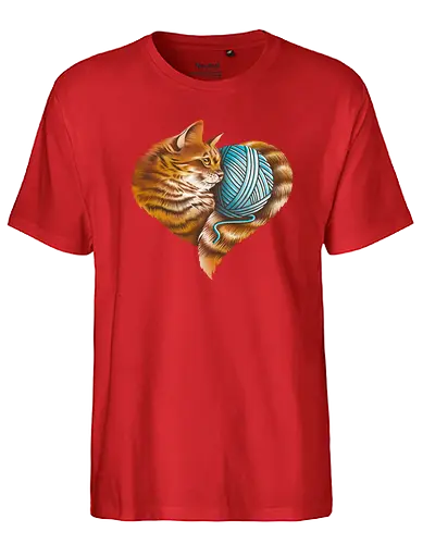 Cat Love - love, liebe, art, illustration, cat, katze, nature, natur, freedom - Fairtrade T-Shirt