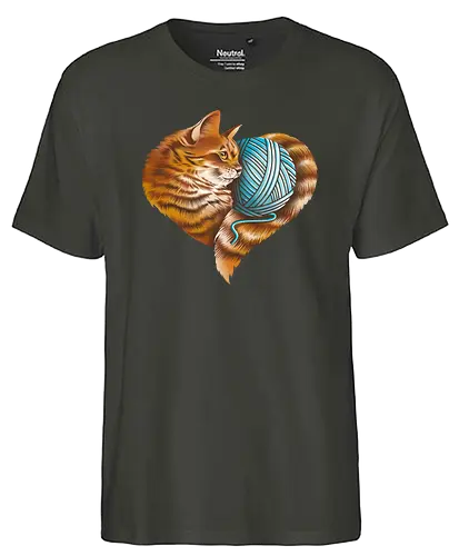 Cat Love - love, liebe, art, illustration, cat, katze, nature, natur, freedom - Fairtrade T-Shirt