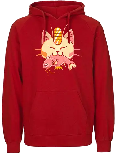 Breakfast - cat, katze, pocket, monster, breakfast - Fairtrade Hoodie