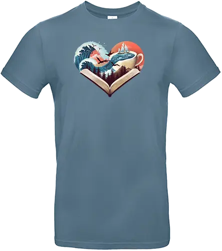 Book Lover - book, books, buch, bücher, birds, tee, entspannung, lesen, bookworm, forest, ruhe, wave, welle, wasser, t, rding - Standard T-Shirt