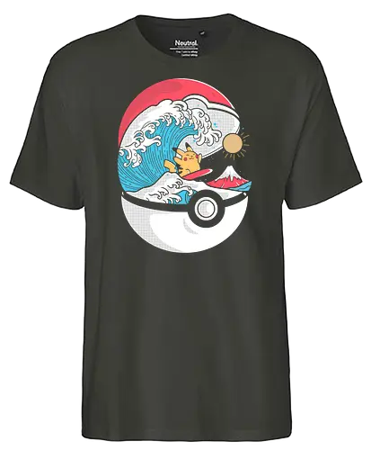 Pokewave - pocket, monster, Surf, gaming - Fairtrade T-Shirt