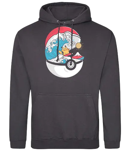 Pokewave - pocket, monster, Surf, gaming - Standard Hoodie