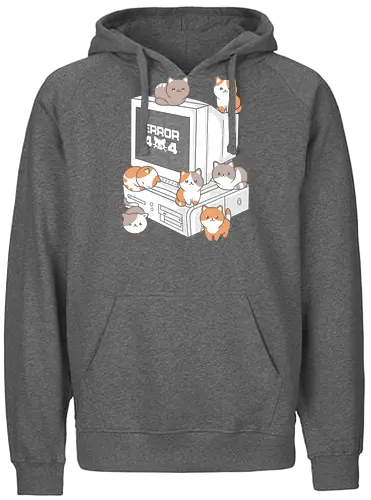 Error Cat - cat, katze, 404, error - Fairtrade Hoodie