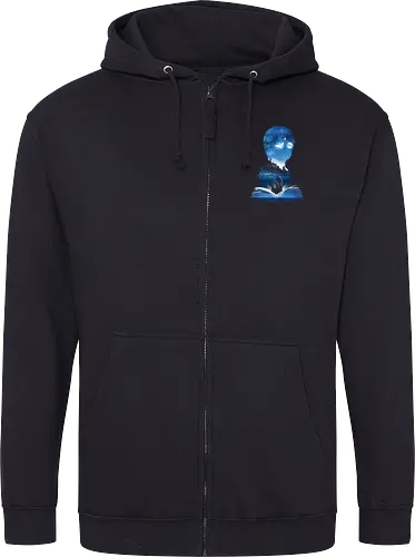 First Book of Magic - magic, magie, wizard, school, wizardry, witch, hexe, zauberer, schule, owl, eule, schloss, castle - Zip Hoodie