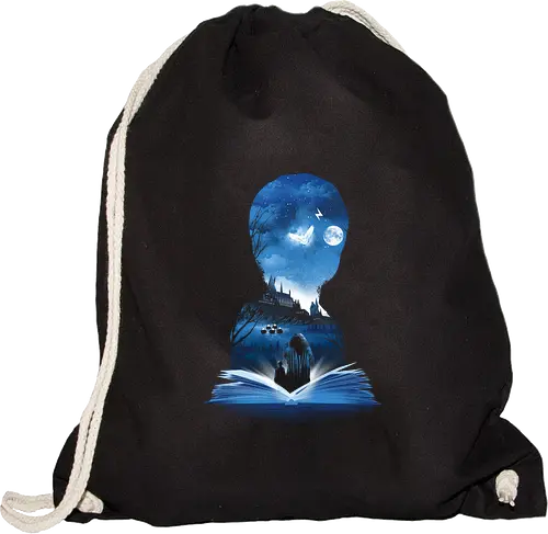 First Book of Magic - magic, magie, wizard, school, wizardry, witch, hexe, zauberer, schule, owl, eule, schloss, castle - Gymsack