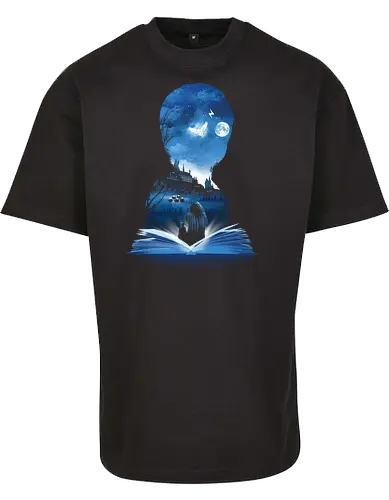 First Book of Magic - magic, magie, wizard, school, wizardry, witch, hexe, zauberer, schule, owl, eule, schloss, castle - BYB Oversize T-Shirt 