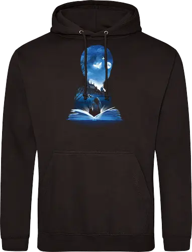 First Book of Magic - magic, magie, wizard, school, wizardry, witch, hexe, zauberer, schule, owl, eule, schloss, castle - Standard Hoodie