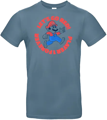 Go Red - mario, plumber, player - Standard T-Shirt