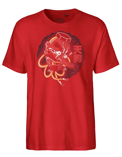 Tengu Japanese Mask - tengu, mask, japan - Fairtrade T-Shirt