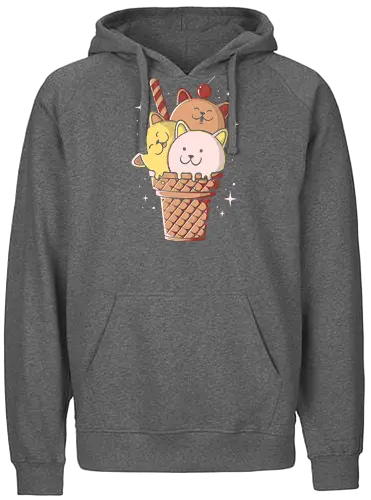 Ice Cats - cat, katze, eis, icecrm - Fairtrade Hoodie