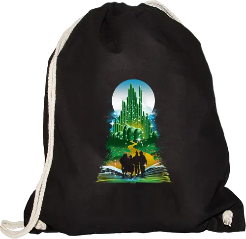 Wizard of Books - wizard, oz, dorothy, zauberer, witch, hexe, judy garland, tinman, löwe, vogelscheuche, lion, scarecrow - Gymsack