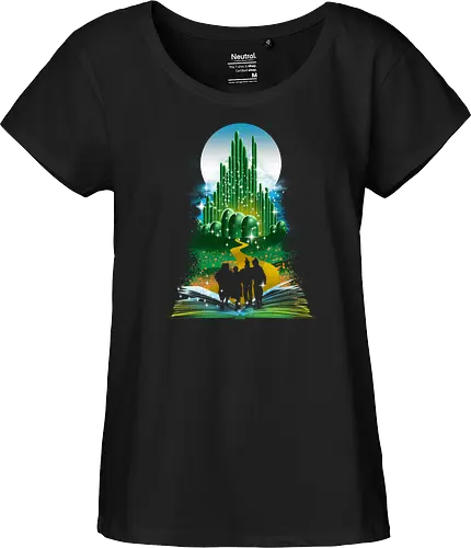 Wizard of Books - wizard, oz, dorothy, zauberer, witch, hexe, judy garland, tinman, löwe, vogelscheuche, lion, scarecrow - Fairtrade Girl Shirt
