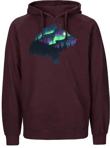 Northern Lights - nature, northern lights, polarlichter, wald, bär, natur, tannen, pineforest, br - Fairtrade Hoodie