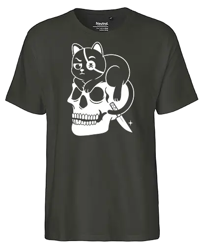 Piracat - pirate, cat, kitty, skull - Fairtrade T-Shirt