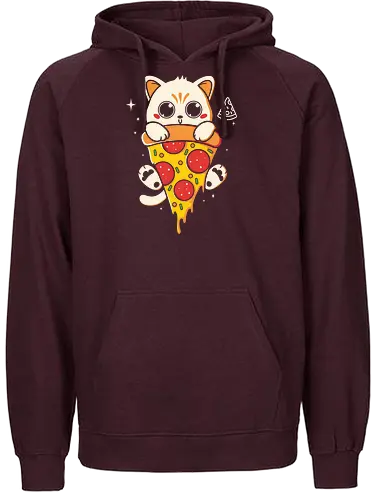 Pizzacat - cat, pizza, pizzalove, cute - Fairtrade Hoodie