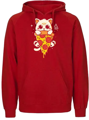 Pizzacat - cat, pizza, pizzalove, cute - Fairtrade Hoodie