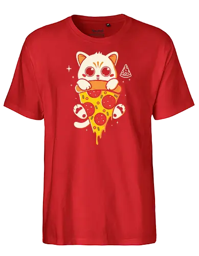 Pizzacat - cat, pizza, pizzalove, cute - Fairtrade T-Shirt