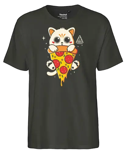 Pizzacat - cat, pizza, pizzalove, cute - Fairtrade T-Shirt
