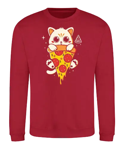 Pizzacat - cat, pizza, pizzalove, cute - Sweatshirt