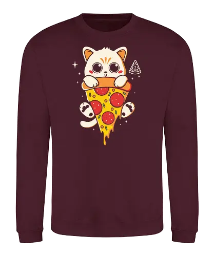 Pizzacat - cat, pizza, pizzalove, cute - Sweatshirt
