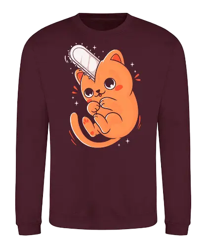 Cat Saw - cat, chainsaw, anime, manga - Sweatshirt
