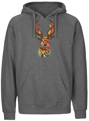 Trapped - nature, deer, stag, hirsch, forest, wald - Fairtrade Hoodie