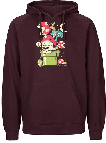 Plant a Flower - flower, plumber, italia, gaming - Fairtrade Hoodie