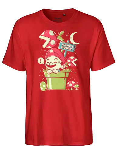Plant a Flower - flower, plumber, italia, gaming - Fairtrade T-Shirt