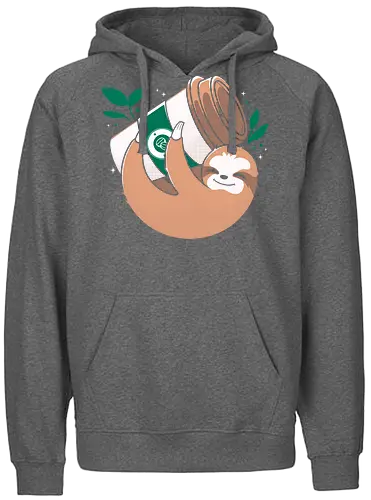Slow coffee - coffee, kaffee, sloth, faultier - Fairtrade Hoodie