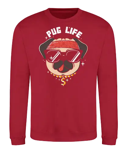 Pug Life - pug, dog, Bling bling, cool - Sweatshirt