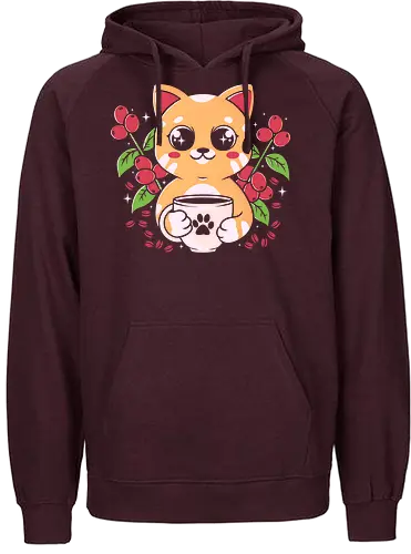 Coffe Cat - cat, coffee, love, Paw, Bns - Fairtrade Hoodie