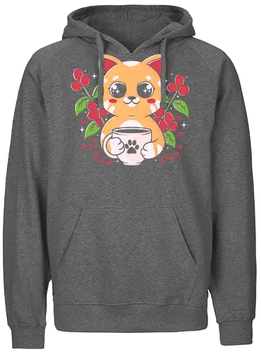Coffe Cat - cat, coffee, love, Paw, Bns - Fairtrade Hoodie