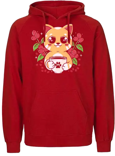 Coffe Cat - cat, coffee, love, Paw, Bns - Fairtrade Hoodie