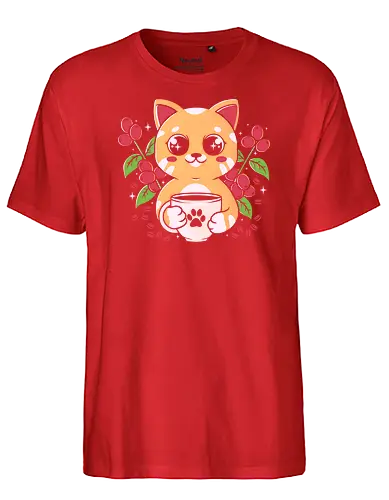 Coffe Cat - cat, coffee, love, Paw, Bns - Fairtrade T-Shirt