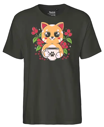 Coffe Cat - cat, coffee, love, Paw, Bns - Fairtrade T-Shirt