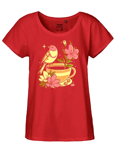 Spring coffee - spring, frühling, sakura, kirschblüte - Fairtrade Girl Shirt