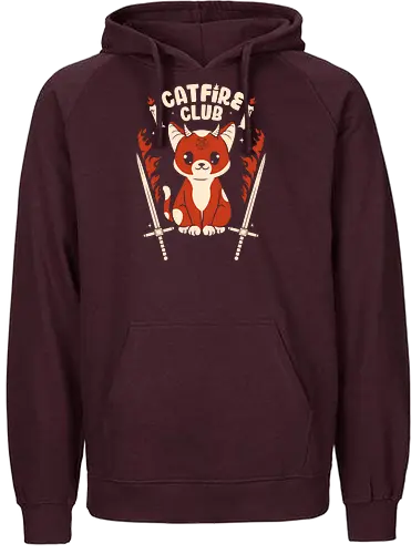 Cat Fire Club - cat, gothic, black magic, fire - Fairtrade Hoodie
