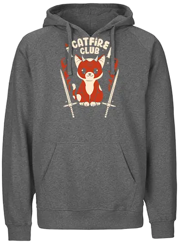 Cat Fire Club - cat, gothic, black magic, fire - Fairtrade Hoodie