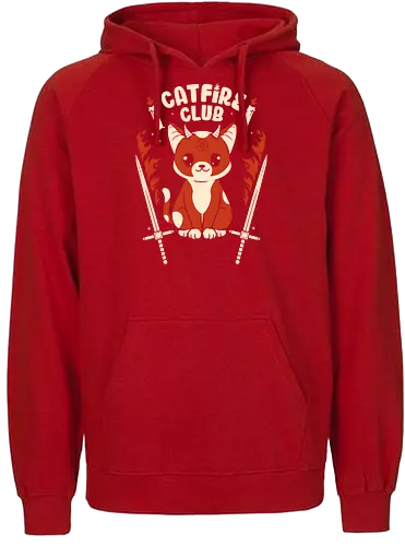 Cat Fire Club - cat, gothic, black magic, fire - Fairtrade Hoodie