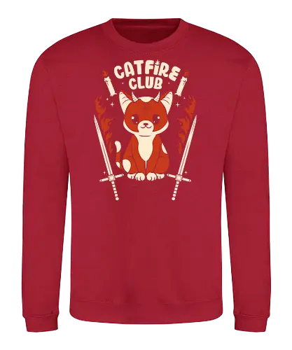 Cat Fire Club - cat, gothic, black magic, fire - Sweatshirt