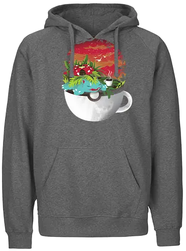 Coffeemon Grass - coffee, kaffee, mug, pocket, monster, grass, pflanze - Fairtrade Hoodie