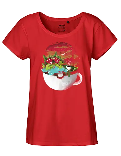 Coffeemon Grass - coffee, kaffee, mug, pocket, monster, grass, pflanze - Fairtrade Girl Shirt