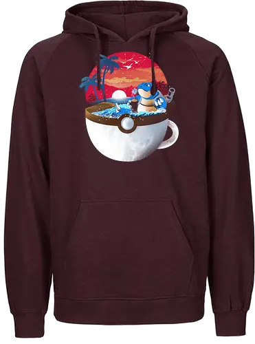 Coffeemon Water - muf, coffee, kaffee, pocket, monster, wasser - Fairtrade Hoodie