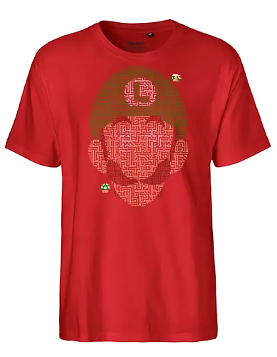 Gamer Maze 2 - luigi, maze, labyrinth, gaming - Fairtrade T-Shirt