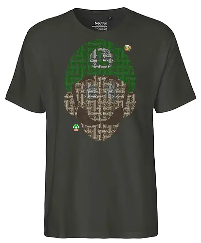 Gamer Maze 2 - luigi, maze, labyrinth, gaming - Fairtrade T-Shirt